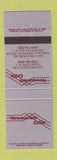 Matchbook Cover - Newmarket Grille Winston Salem Charlotte NC