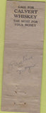 Matchbook Cover - Polk Bar NO TOWN POOR Calvert Whisky