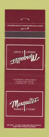 Matchbook Cover - Mesquites BBQ Lubbock TX