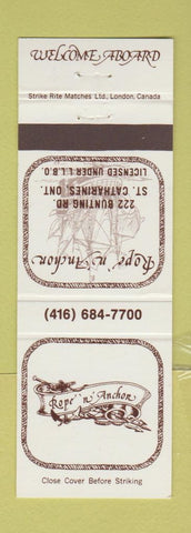 Matchbook Cover - Rope n Anchor St Catharines ON