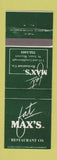 Matchbook Cover - Fat Max's Restaurant St Louis MO