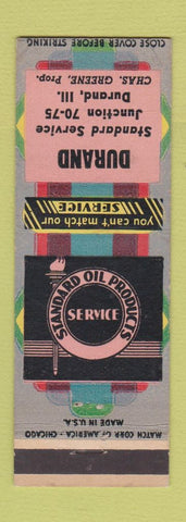 Matchbook Cover - Durand Standard oil gas Durand IL