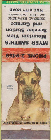 Matchbook Cover - Myer Smith's Mountain oil gas WORN