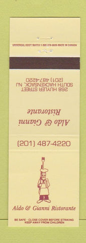 Matchbook Cover - Aldo Gianni Ristorante South Hackensack NJ