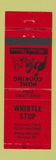 Matchbook Cover - Whistle Stop Pizza Deferiet NY RED