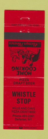 Matchbook Cover - Whistle Stop Pizza Deferiet NY RED