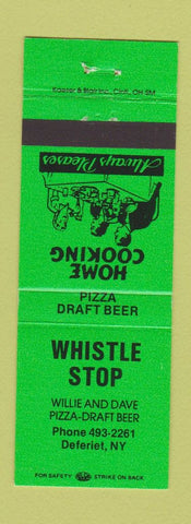 Matchbook Cover - Whistle Stop Pizza Deferiet NY GREEN