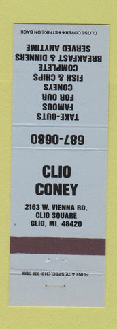 Matchbook Cover - Clio Coney Clio MI restaurant BLUE