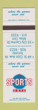 Matchbook Cover - Sports Cafe Toronto ON Mississauga