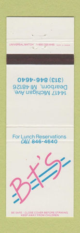Matchbook Cover - BT's Restaurant Dearborn MI