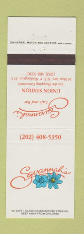 Matchbook Cover - Savannah's Union Station Washington DC Cafe