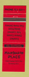 Matchbook Cover - Mandarin Palace Chinese Victoria BC WORN