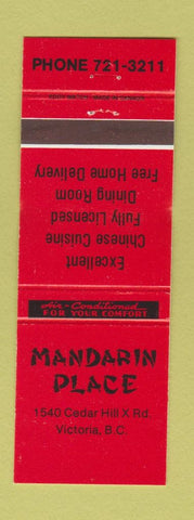Matchbook Cover - Mandarin Palace Chinese Victoria BC WORN