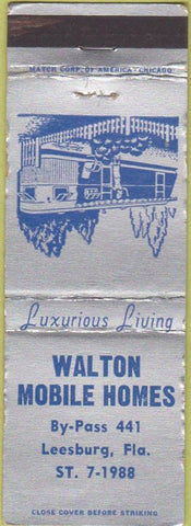 Matchbook Cover - Walton Mobile Homes Leesburg FL WORN