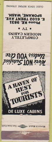 Matchbook Cover - Trent Motel Spokane WA POOR PAPER LOSS