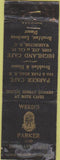 Matchbook Cover - Parker Cafe Washington DC WORN