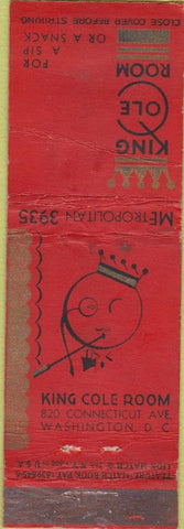 Matchbook Cover - King Cole Room Washington DC CREASES