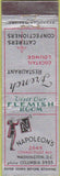 Matchbook Cover - Napolean French Restaurant Washington DC