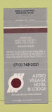 Matchbook Cover - Astro Village Hotel Houston TX Astrodome 30 Strike
