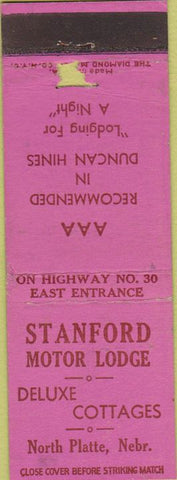Matchbook Cover - Stanford Motor Lodge North Platte NE