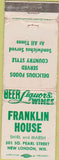 Matchbook Cover - Franklin House New London WI WEAR
