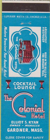 Matchbook Cover - Colonial Hotel Gardener MA