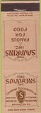 Matchbook Cover - Savarins Restaurant Washington DC