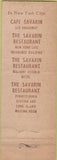 Matchbook Cover - Savarins Restaurant Washington DC