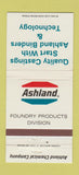 Matchbook Cover - Ashland Foundry Products Division Chemical  30 Strike