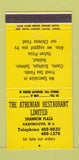 Matchbook Cover - Athenian Restaurant Dartmouth NS 30 Strike