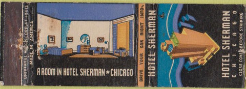 Matchbook Cover - Hotel Sherman Chicago IL WEAR