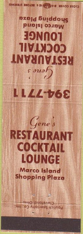 Matchbook Cover - Gene's Restaurant Marco Island shopping center