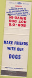 Matchbook Cover - Bob O's Hot Dog Drive In Elk Grove Village IL wear