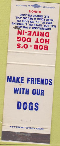 Matchbook Cover - Bob O's Hot Dog Drive In Elk Grove Village IL wear