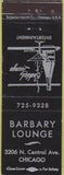 Matchbook Cover - Barbary Lounge Chicago IL