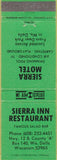 Matchbook Cover - Sierra Inn Restaurant Wisconsin Dells WI