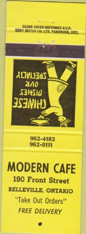 Matchbook Cover - Modern Cafe Belleville ON Chinese food