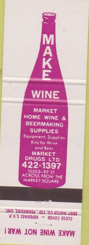 Matchbook Cover - Wine Making Supplies beer Canada