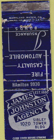 Matchbook Cover - James Johnston Agency WEAR