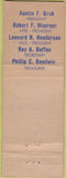 Matchbook Cover - James Johnston Agency WEAR