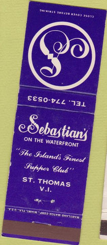Matchbook Cover - Sebastian's St Thomas Virgin Islands WEAR
