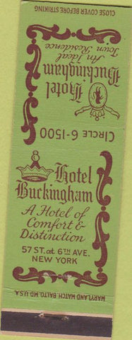Matchbook Cover - Hotel Buckingham New York City