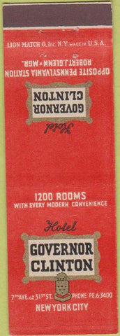 Matchbook Cover - Hotel Governor Clinton New York City