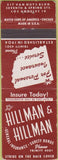Matchbook Cover - Hillman  and  Hillman Los Angeles CA insurance