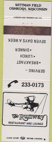 Matchbook Cover - Runway Restaurant Oshkosh WI