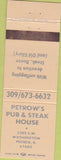 Matchbook Cover - Petrow's Pub Peoria IL