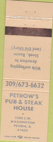 Matchbook Cover - Petrow's Pub Peoria IL