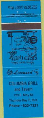 Matchbook Cover - Columbia Grill Thunder Bay ON
