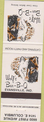 Matchbook Cover - Wolf's BBQ Evansville IN