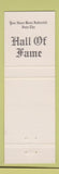 Matchbook Cover - Art Secondo's Hall of Fame Southington CT